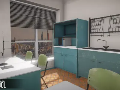 Chemistry Class - School Low-poly 3D model