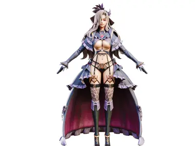 Beautiful woman Low-poly 3D model