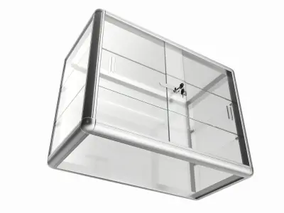 Shop two level counter top glass showcase 3D model