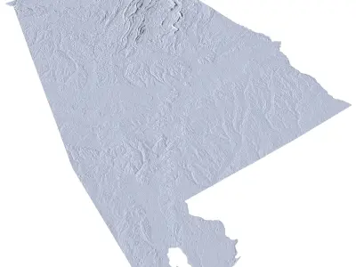 High detailed relief map of Alabama 3D model