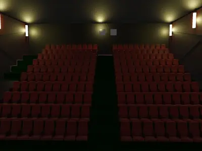 Cinema Screen in Multiplex with 200 seats 3D model