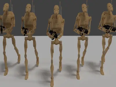 B1 Battle Droid Pack 3D model