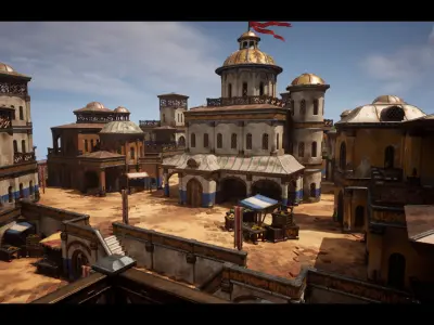 Desert Bazaar Low-poly 3D model