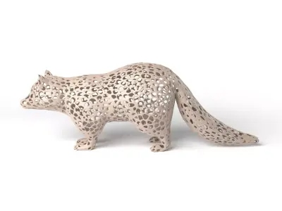 Raccoon Voronoi Low-poly 3D model