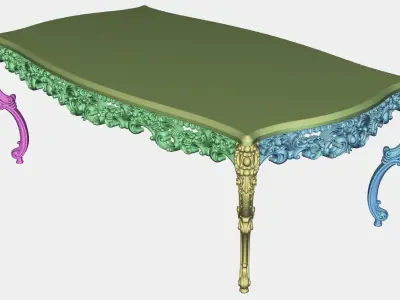 Carved dinner table for CNC 03 3D model