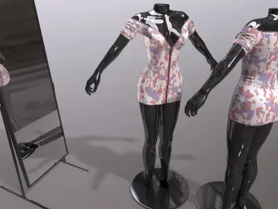 Female Clothing Low-poly 3D model