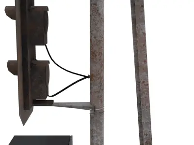 Train Traffic Light Weathered 1 3D model