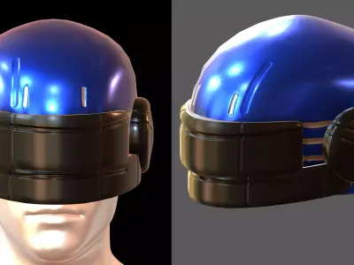 Gas mask helmet 3d model scifi Low-poly  Low-poly 3D model 405