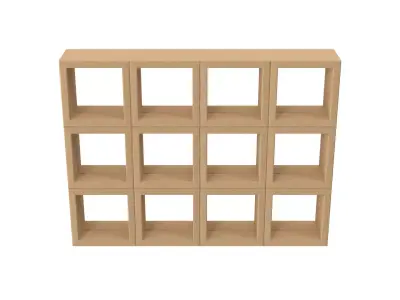 Cardboard Shelving Unit Low-poly 3D model