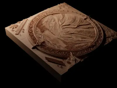 Northern Lights CNC 3d Print High Relief Sand Casting 3D print model