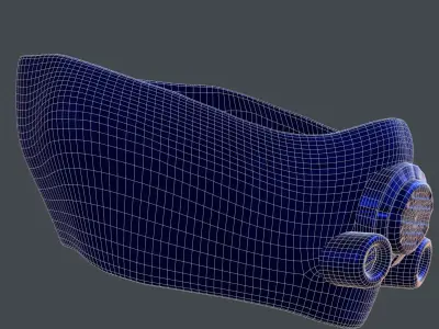 Gas mask helmet 3d model scifi Low-poly  Low-poly 3D model