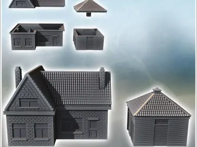 Set of two modern houses Veghel Netherlands - World War Two Seco 3D print model