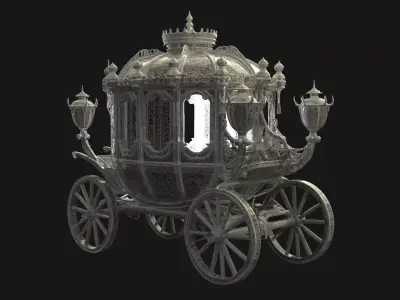 Chinese Ancient Carriage Figure  3D model