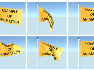 Animated Flag of United States Low-poly 3D model