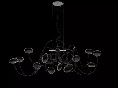 Bertjan Pot Drop Chandelier Organic Curve Glass Light Model 3D model