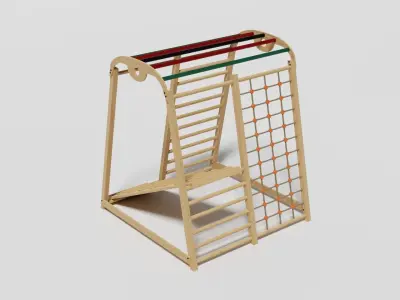Playground Wooden Climber Low-poly 3D model