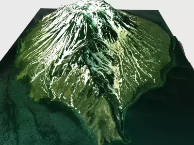 Antsiferov Island Kuril Islands 3D model
