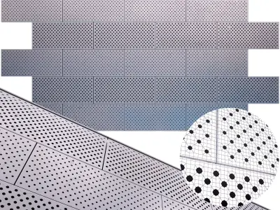 perforated metal panel N25 3D model