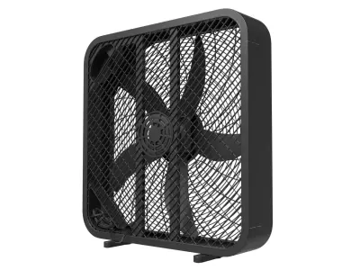 Modern Box Floor Fan White Utilitech Style Portable Ventilator Low-poly 3D model