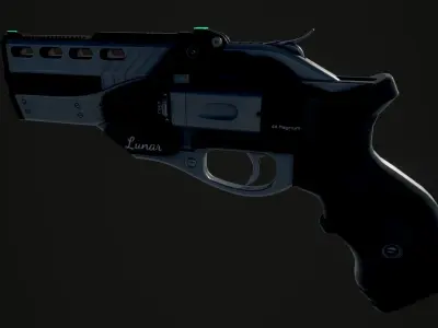 Lunar Revolver Low-poly 3D model