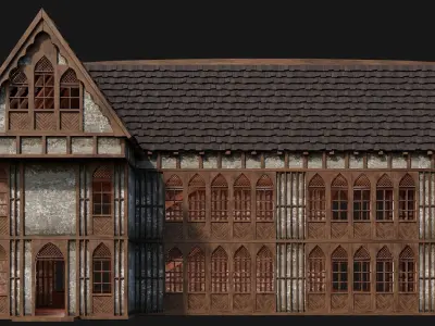 Old Medieval House Building 4K Textures GameReady 192 Low-poly 3D model