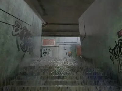 Old Corridor Level-2 Low-poly 3D model