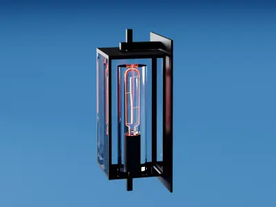 Black Metal Sconce Light Fixture 3D model