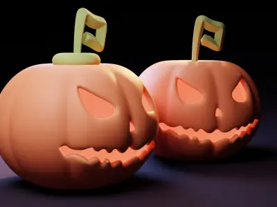 Halloween Pumpkin Low-poly 3D model