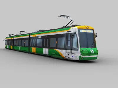 Low Poly Tram 16 Low-poly 3D model