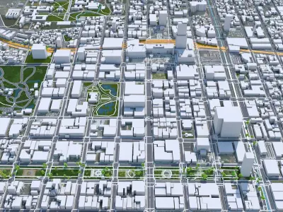 Sapporo City in Hokkaido Japan Low-poly 3D model