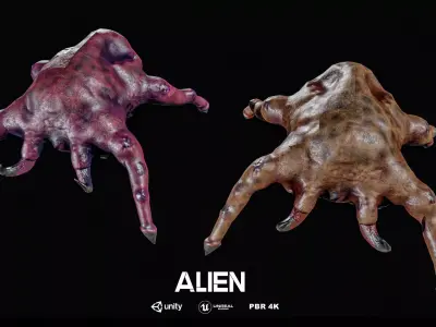 Alean 2 Types Low-poly 3D model