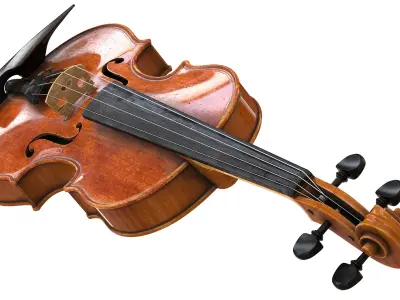  Violin with Bow and Interior PBR 