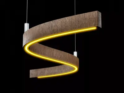 Snake oak chandelier Low-poly 3D model