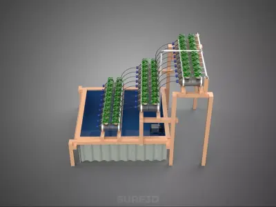 AUTO CONTROL HYDROPONIC PLANT PLASTIC WATER BOTTLE CONTAINER PET 3D model