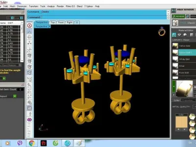 Modern Vertical Cluster Stud Earrings Jewelry Design 1379 3D print model