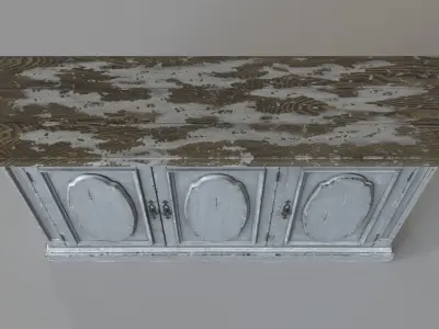 Three Door Media Console 3D model