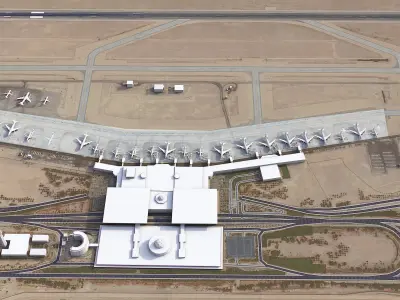 Dammam Airport Low-poly 3D model
