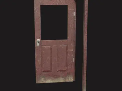 Door old 2 pbr Low-poly 3D model
