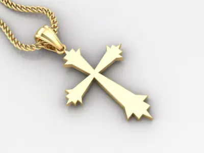 Light Gold 18K Cross Pendant 1CP004 3D print model purchase