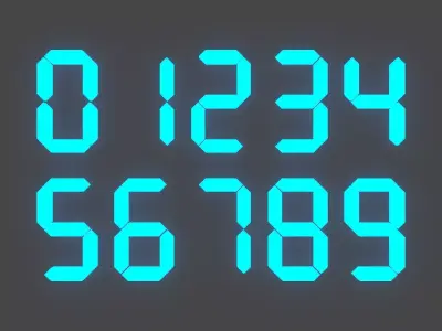 FONT-102 LED Seven Segment Low-poly 3D model