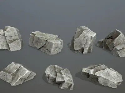 Rock Set 5 Low-poly 3D model