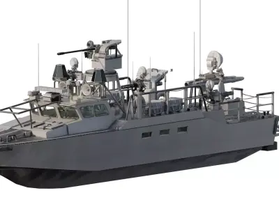 DETAILED PATROL BOAT 3D model