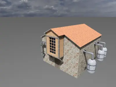 steampunk house 01 3D model
