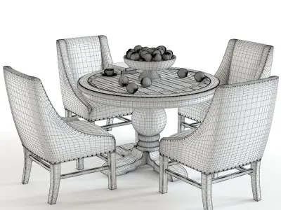 Curations Limited - Trestle Vintage light table set 3D model