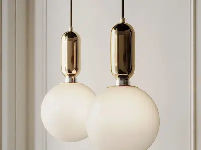 Modern Simple Led Pendant Lights - Glass Ball 3D model