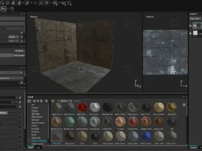 Dirty Tiles Material 3D model