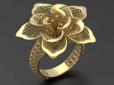 Flower Tarkish Ring turkish Ring Jali Ring new Ring Ring foowe 3D model