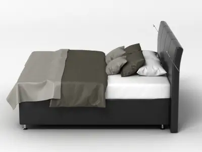 Bed 9 with headboard and footboard 3D model