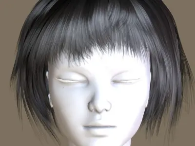 Visual Rock 2 - Hair04 Low-poly 3D model