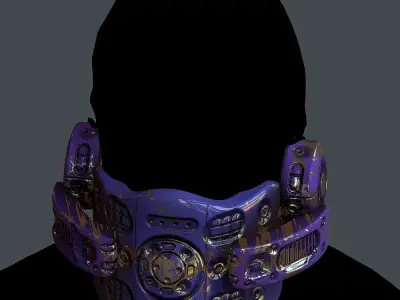 Helmet gas mask scifi military combat Low-poly Low-poly 3D model get